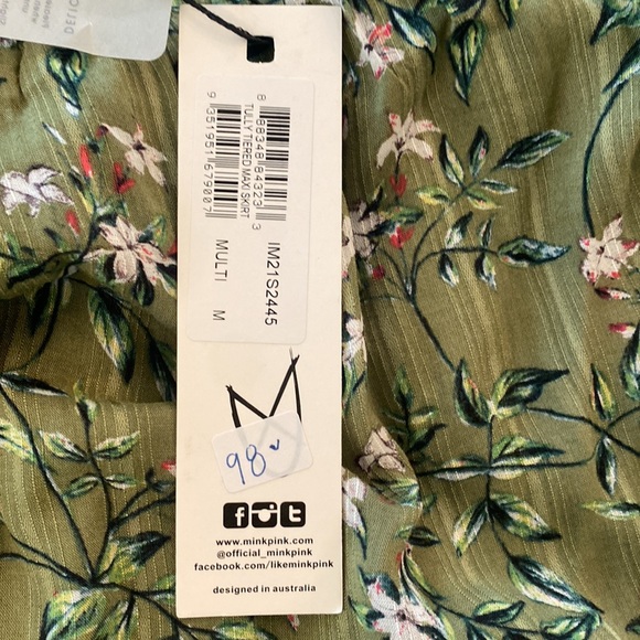 Minkpink Tully maxi skirt, green floral, nwt, sz medium - Picture 2 of 3